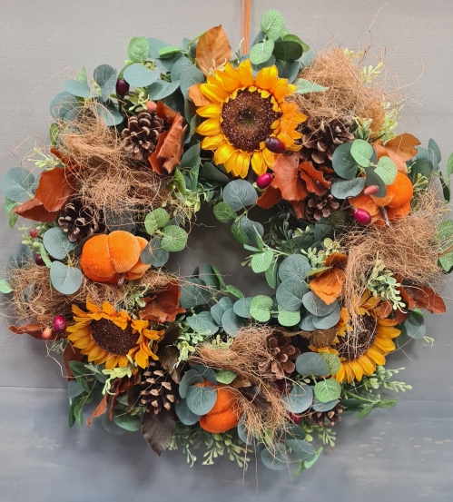 ARTIFICIAL AUTUMN HARVEST WREATH