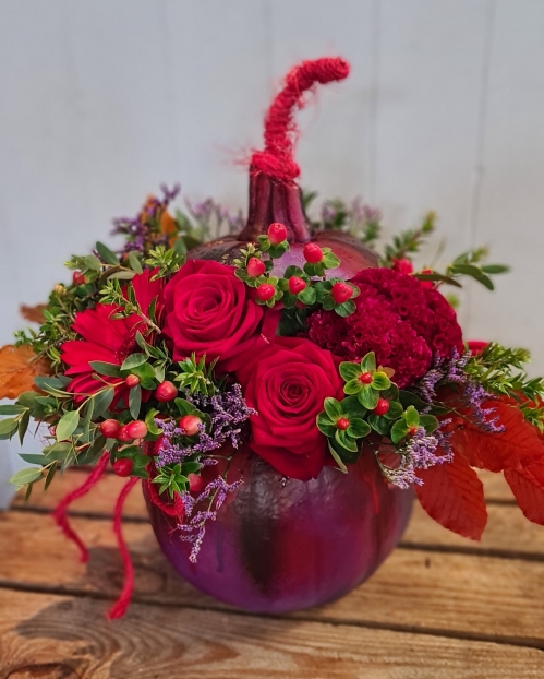 CRIMSON HARVEST PUMPKIN ARRANGEMENT