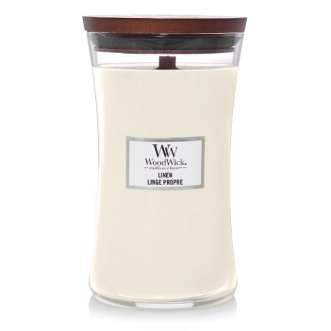 Linen Woodwick Candle Large